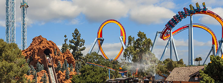 Knott's Berryfarm skyline view Knott's Berryfarm skyline view